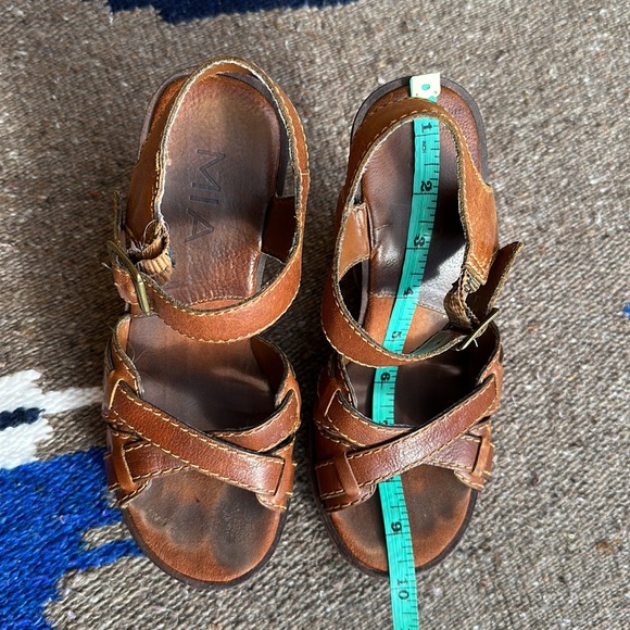 MIA Wedge Leather Platform Sandals Joplin SZ 7 - Picture 3 of 4